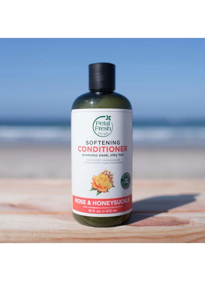 Pure Softening Rose & Honeysuckle Conditioner, Provides Intense Softness, For All Hair Types, Natural Essential Oils, Vegan and Cruelty Free, 16 Fl oz
