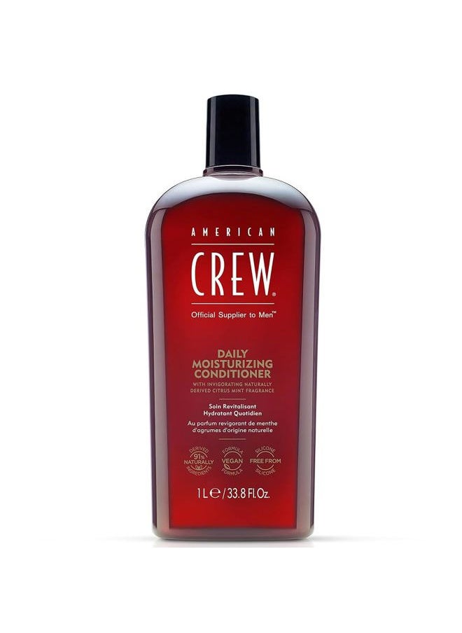 American Crew Conditioner for Men, Daily Moisturizer, Naturally Derived, Vegan Formula, Citrus Mint Fragrance, 33.8 Fl Oz