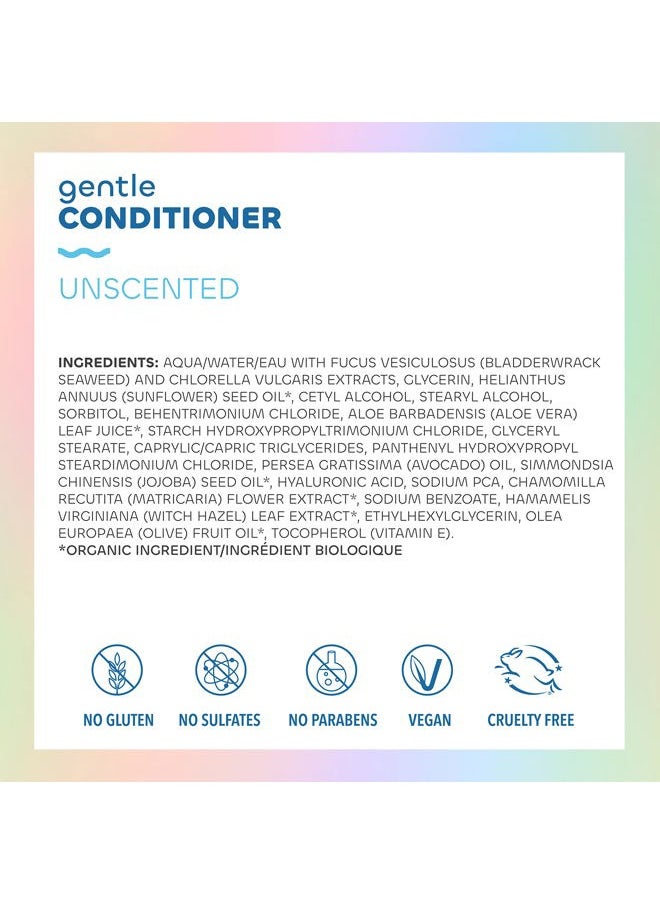 Seaweed Bath Co. Gentle Conditioner, Unscented, 12 Ounce, Sustainably Harvested Seaweed, Aloe, Argan Oil, for Sensitive Scalps