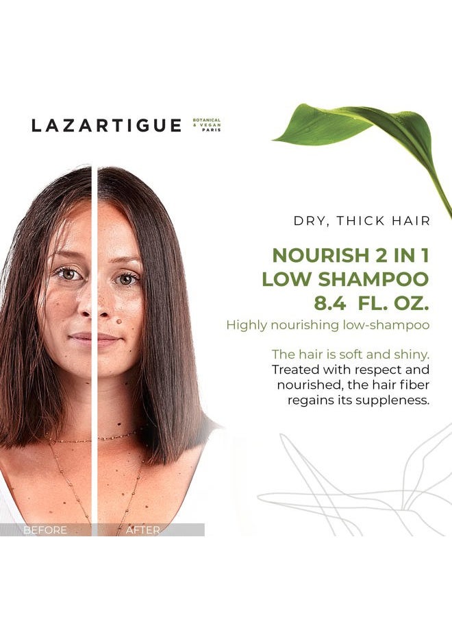 Nourish 2IN1 Low Shampoo, Shea & Babassu Butters, Intensive Nourishment for Dry Hair, Vegan, Sulfate & Silicone Free, 5.1 fl.oz.