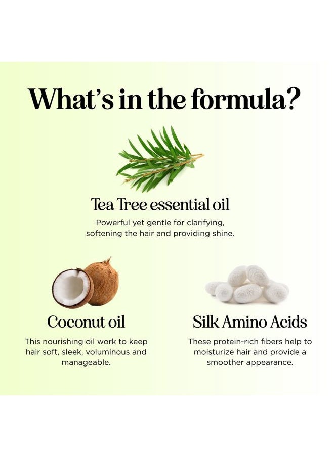 Tea Tree Conditioner for Dry Hair - Tea Tree Oil Conditioner for Damaged Dry Hair and Cleansing Conditioner for Dry Scalp Care - Sulfate Free Conditioner with Nourishing Tea Tree Oil for Hair Care