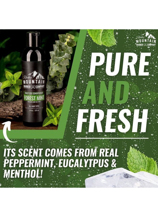 Men's Conditioner - Tea Tree Oil, Peppermint & Eucalyptus for All Hair Types - 8oz