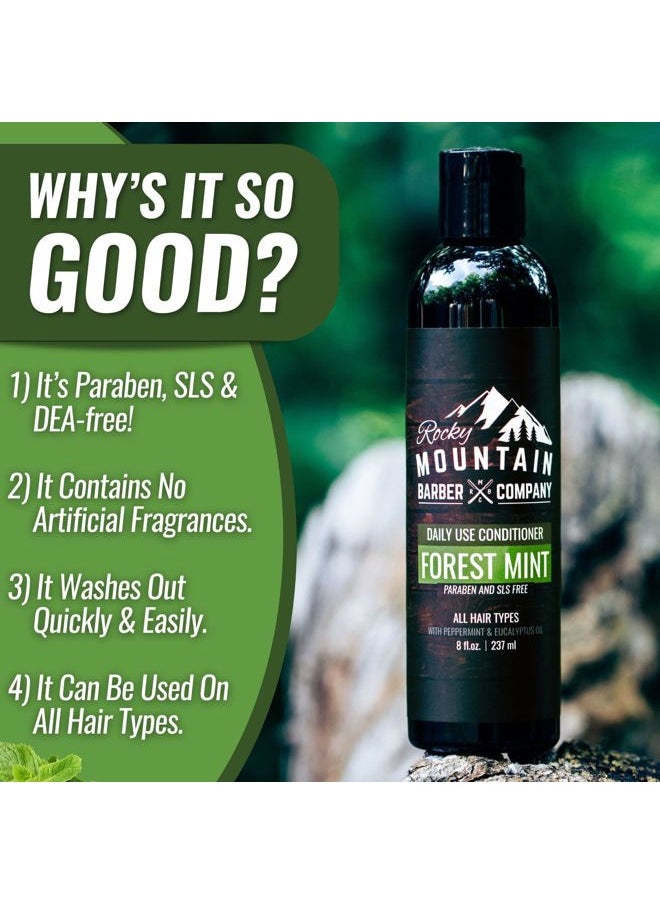 Men's Conditioner - Tea Tree Oil, Peppermint & Eucalyptus for All Hair Types - 8oz
