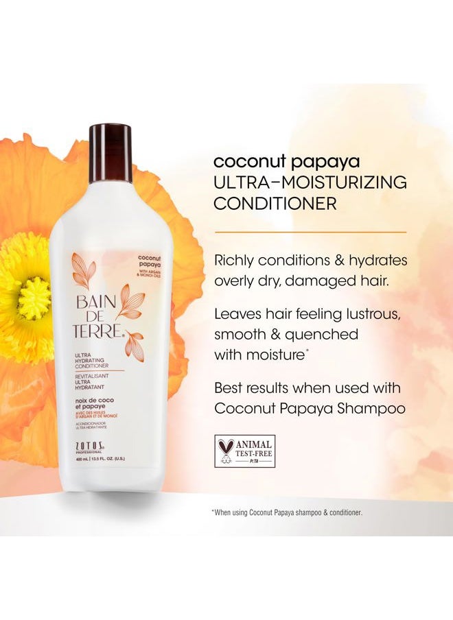 Coconut Papaya Ultra Hydrating Conditioner, Moisture Quench for Dry, Damaged Hair, with Argan & Monoi Oils, Paraben-Free, Color-Safe, Vegan, 33.8 Fl Oz