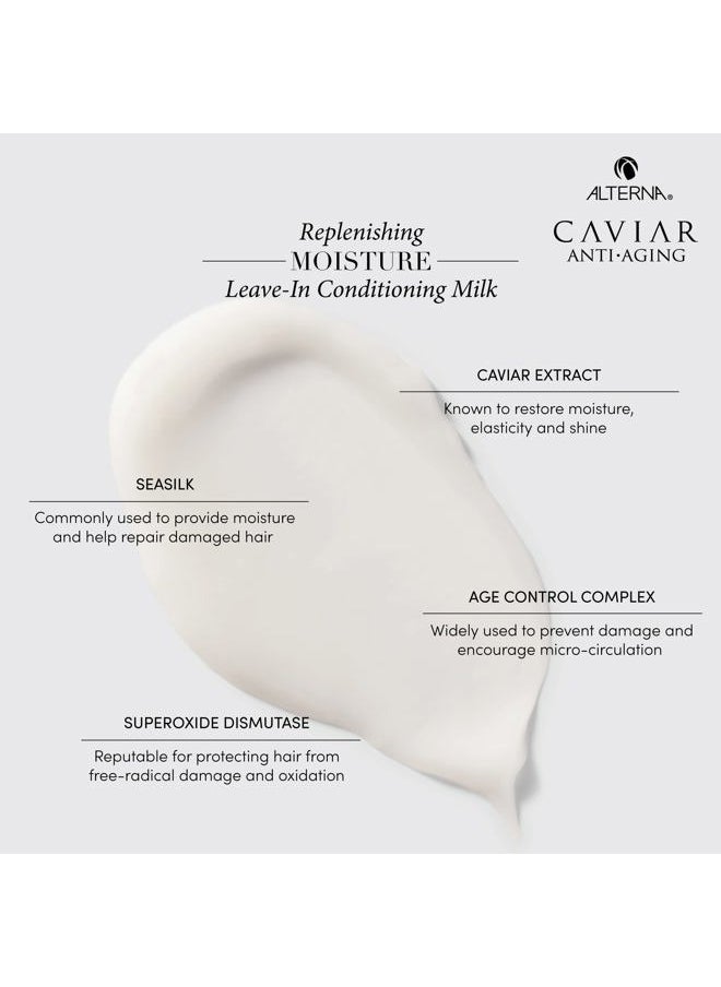 Haircare CAVIAR Anti-Aging Replenishing Moisture Leave-in Conditioning Milk, 5 Fl Oz | Detangles Dry Hair | Sulfate Free, Paraben Free