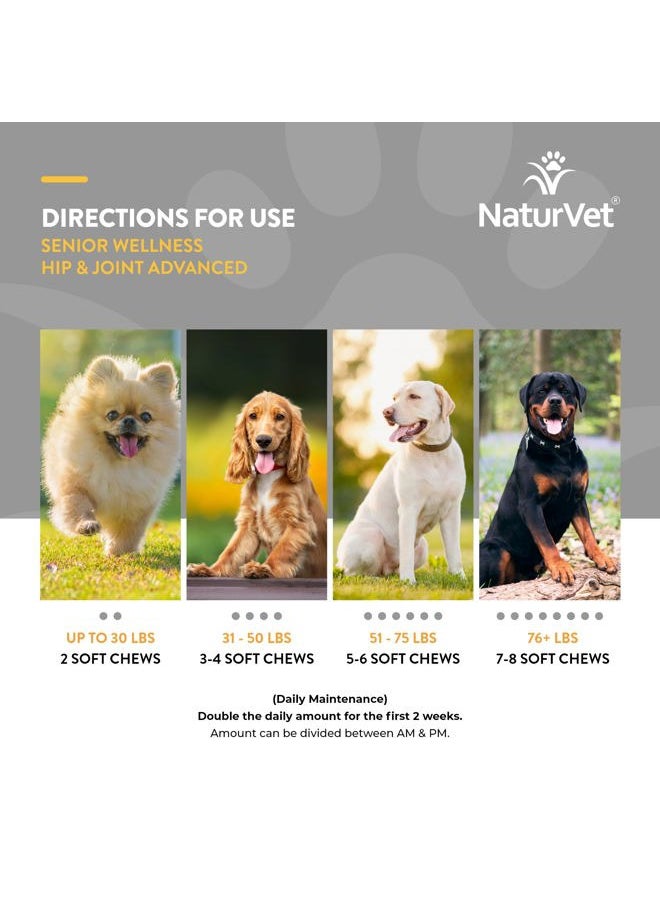 – Senior Wellness Hip & Joint Advanced Plus Omegas | Help Support Your Pet's Healthy Hip & Joint Function | Supports Joints, Cartilage & Connective Tissues | 120 Soft Chews
