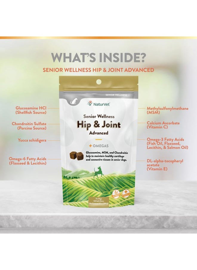 – Senior Wellness Hip & Joint Advanced Plus Omegas | Help Support Your Pet's Healthy Hip & Joint Function | Supports Joints, Cartilage & Connective Tissues | 120 Soft Chews