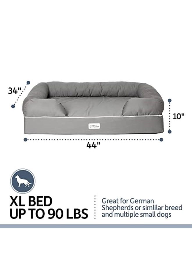 Ultimate Dog Bed, Orthopedic Memory Foam, Multiple Sizes and Colors, Medium Firmness Pillow, Waterproof Liner, YKK Zippers, Breathable 35% Cotton Cover