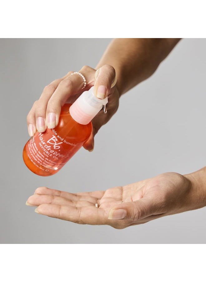 . Hairdresser's Invisible Oil Frizz-Reducing Hair Oil | Heat Protection, Anti Frizz + Shine | Curly, Wavy, Straight | With Argan Oil, Coconut Oil + Grapeseed Oil, Mini, 0.85 Fl Oz