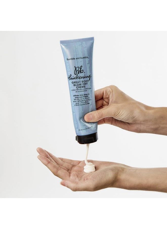 . Thickening Great Body Volumizing Blow Dry Cream | Heat Protection | Volume Blowouts for Fine to Medium Hair | Wavy, Straight, 5 Fl Oz
