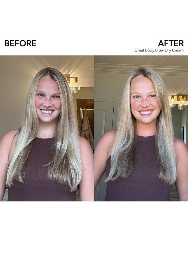 . Thickening Great Body Volumizing Blow Dry Cream | Heat Protection | Volume Blowouts for Fine to Medium Hair | Wavy, Straight, 5 Fl Oz