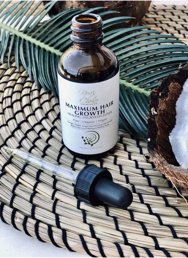 Noa's Choice ORGANIC Ayurvedic Hair Growth Formula for FULLER, Longer, Thicker, Healthier Hair. Revive your Hair and Scalp TODAY! Best Treatment for Hair Loss & Thinning Hair 2.1 oz