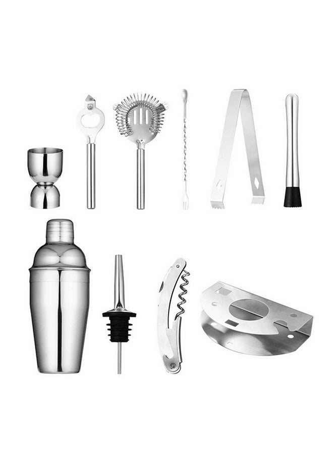 12-Piece Cocktail Shaker Set Silver 550cm