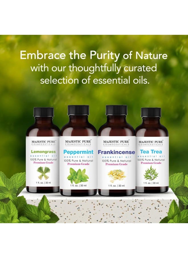 MAJESTIC PURE Peppermint Essential Oil | 100% Pure and Natural Peppermint Oil | Premium Grade Essential Oils for Hair Care, Home Diffusers, Skin, Aromatherapy, Massage and Humidifiers | 1 Fl Oz