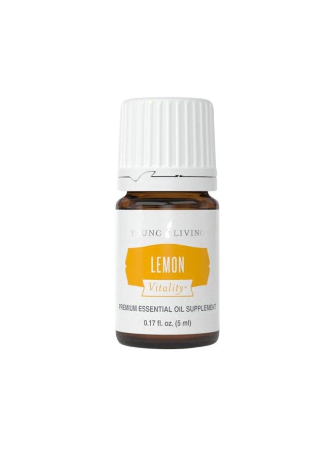 Vitality Lemon Essential Oil 5ml - 100% Pure, Zesty and Refreshing Citrus Flavor for Culinary Delights - Zest Up Your Dishes and Beverages - Brighten Your Recipes with Freshness