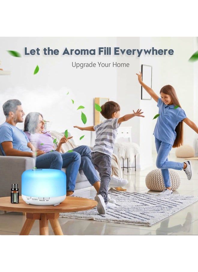 YIKUBEE Oil Diffuser, 500ml Essential Oil Diffuser, Humidifier with Remote Control, Aromatherapy Diffusers for Home, Diffusers for Essential Oils Large Room