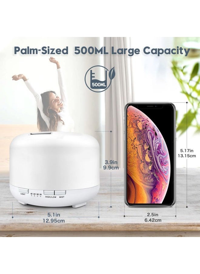 YIKUBEE Oil Diffuser, 500ml Essential Oil Diffuser, Humidifier with Remote Control, Aromatherapy Diffusers for Home, Diffusers for Essential Oils Large Room
