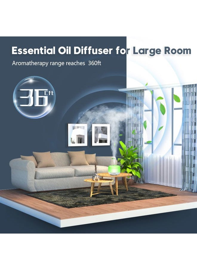 YIKUBEE Oil Diffuser, 500ml Essential Oil Diffuser, Humidifier with Remote Control, Aromatherapy Diffusers for Home, Diffusers for Essential Oils Large Room