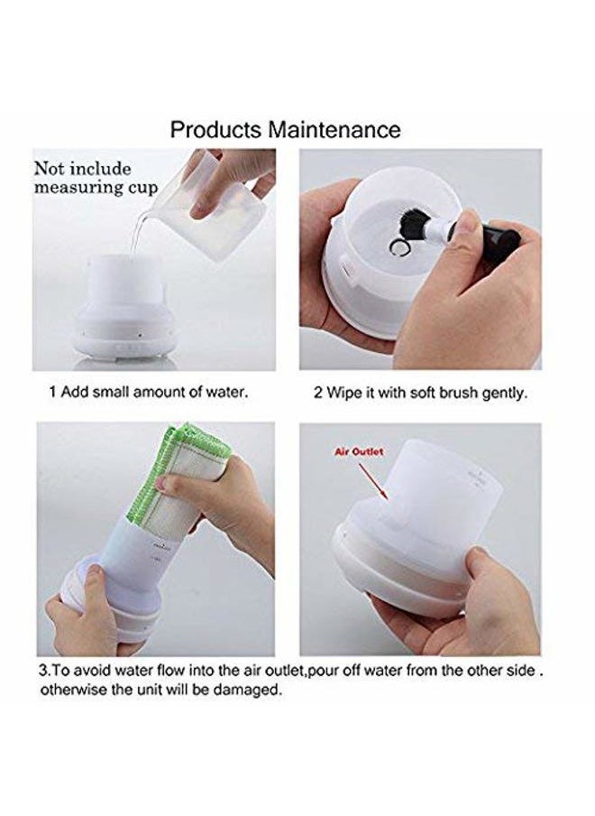 2nd Version Essential Oil Diffuser with Adjustable Mist Mode Waterless Auto Shut-Off and 7 Color LED Lights for Home Office, One Size (Pack of 1), White
