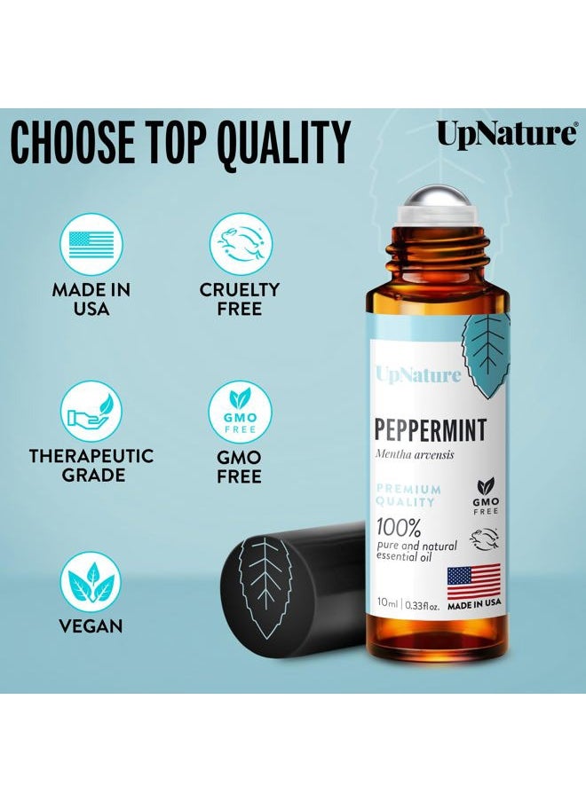 Peppermint Essential Oil Roll On - Natural Nausea Morning Sickness Relief for Pregnant Women - Pregnancy Must Haves Rollerball Roller