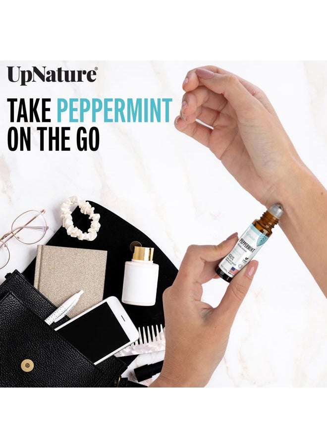 Peppermint Essential Oil Roll On - Natural Nausea Morning Sickness Relief for Pregnant Women - Pregnancy Must Haves Rollerball Roller