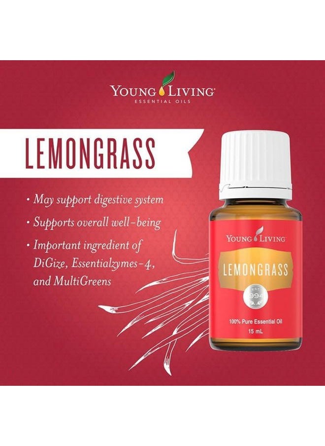 Lemongrass Essential Oil by Young Living, 15 Milliliters, Topical and Aromatic