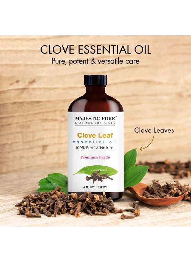 MAJESTIC PURE Clove Essential Oil | 100% Pure and Natural Clove Oil | Premium Grade Essential Oils for Hair Care, Home Diffusers, Skin, Aromatherapy, Massage and Humidifiers | 4 Fl Oz
