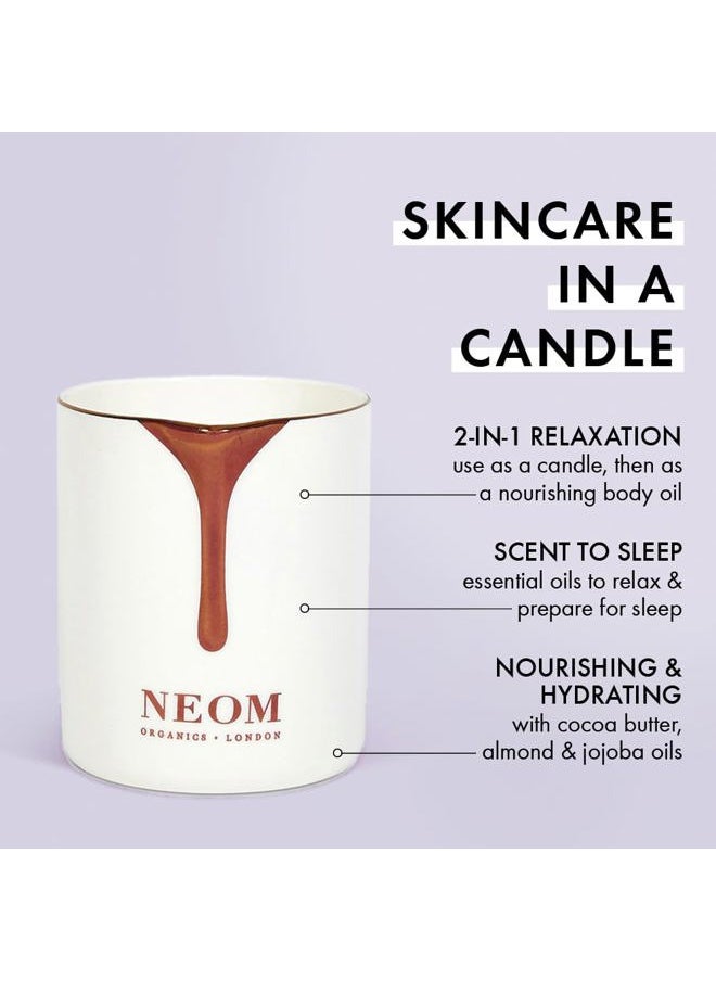 NEOM - Intensive Skin Treatment Candle | 4.93 Fl Oz (140gr) | Lavender, Chamomile & Patchouli | Massage Oil Candle for Sleep | 100% Natural Fragrances | Nourish & Soften | Signature Sleepy Scent