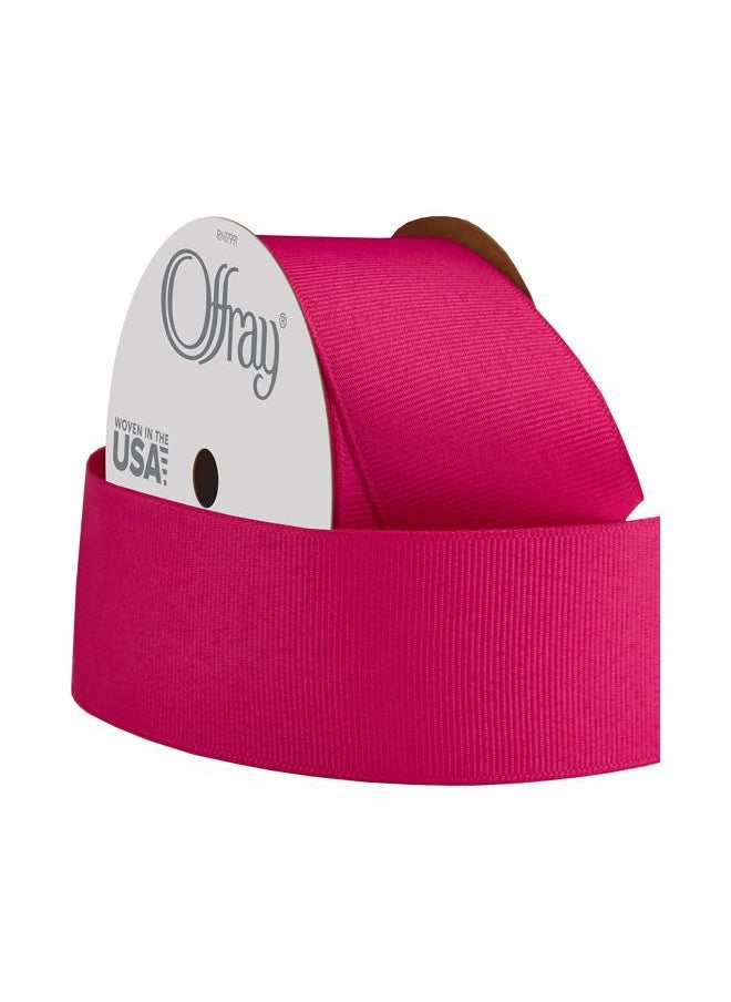 Grosgrain Craft Ribbon, 1 1/2-Inch x 12-Feet, Shocking Pink