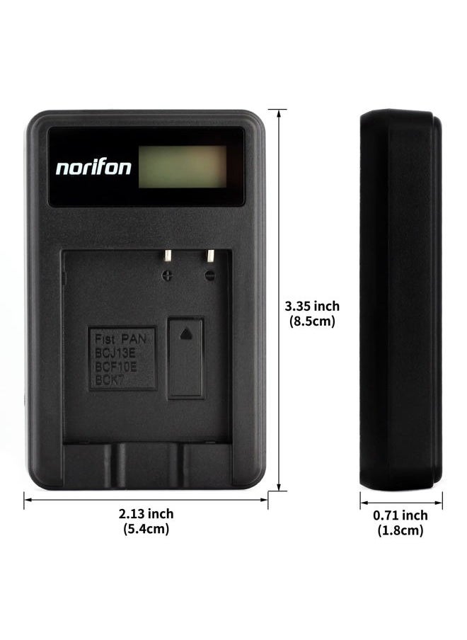 DMW-BCJ13 LCD USB Charger for Panasonic Lumix DMC-LX5, LX5GK, LX5K, LX5W, LX7, LX7GK, LX7K, LX7W Camera and More