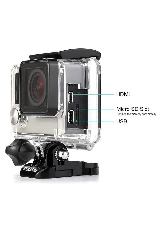 Skeleton Case for GoPro Hero 4/3+/3 with Tripod Mount & Quick Release Buckle Easy Charging Open Connectable Protective Housing Case Accessories for Go Pro 4