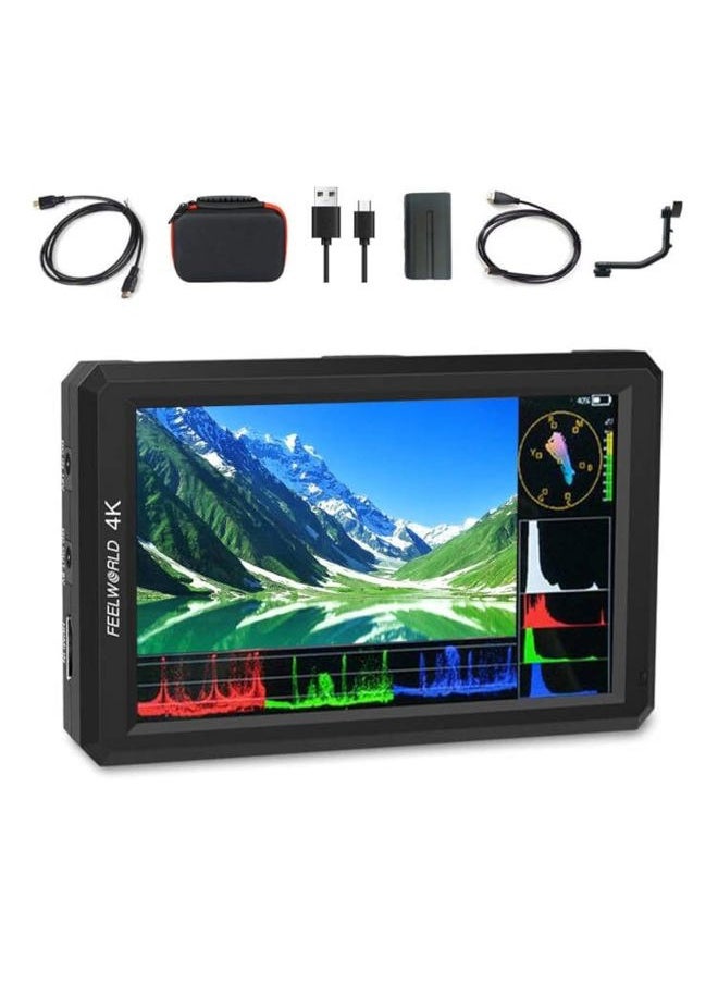 F6 On Camera Monitor Bundle 6 Inch Video Assit Monitor,4K HDMI Filed Monitor with with All Waveform,3D Lut Load (Include Battery，Micro&Mini hdmi Cords，Carry Case