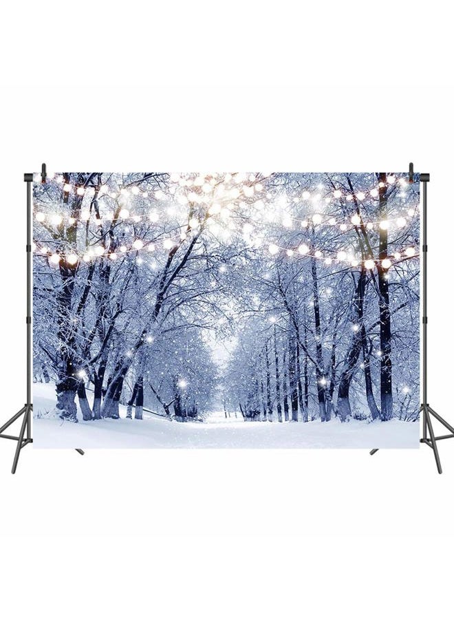 Winter Snow Scene Backdrop Snow Forest Family Party Decoration Glitter Lights Snowfall Bokeh Winter Frozen for Kids Portrait Photo Booth Props (7x5ft)