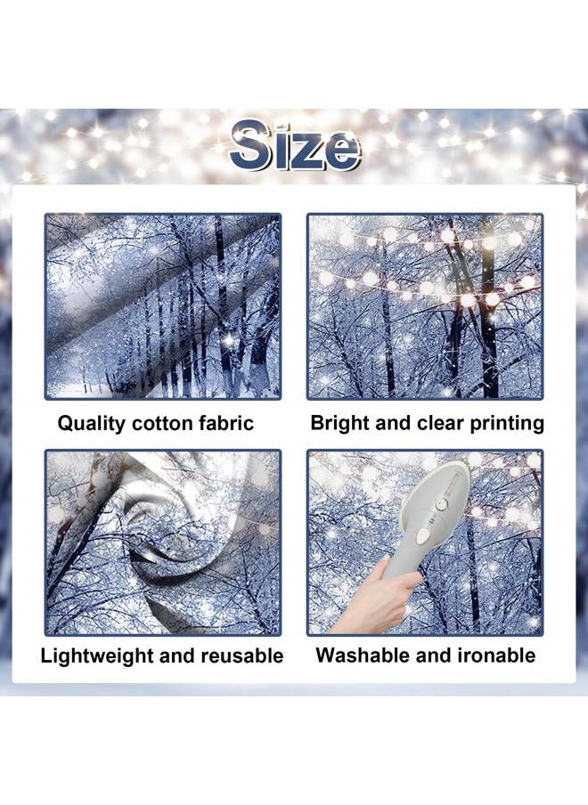 Winter Snow Scene Backdrop Snow Forest Family Party Decoration Glitter Lights Snowfall Bokeh Winter Frozen for Kids Portrait Photo Booth Props (7x5ft)