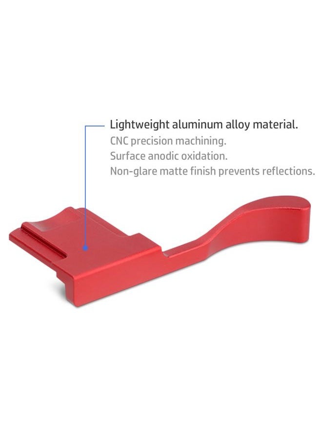 THB-X2R Metal Hot Shoe Thumb Up Rest Hand Grip for Fujifilm X100VI Fuji X100V Camera Red
