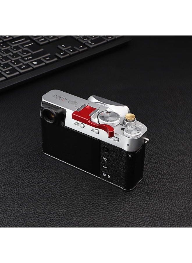 THB-X2R Metal Hot Shoe Thumb Up Rest Hand Grip for Fujifilm X100VI Fuji X100V Camera Red