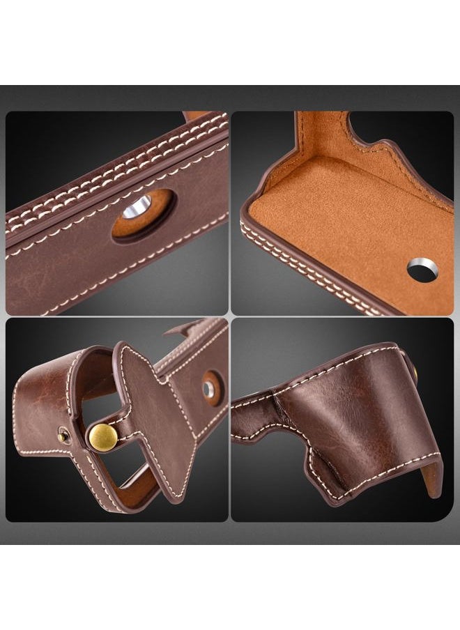 X-H2S/ X-H2 Case - Quality PU Leather Half Case for Fujifilm XH2S/ XH2 Digital Camera - Body Protective Grip Case for Fuji XH2s XH2 - Coffee