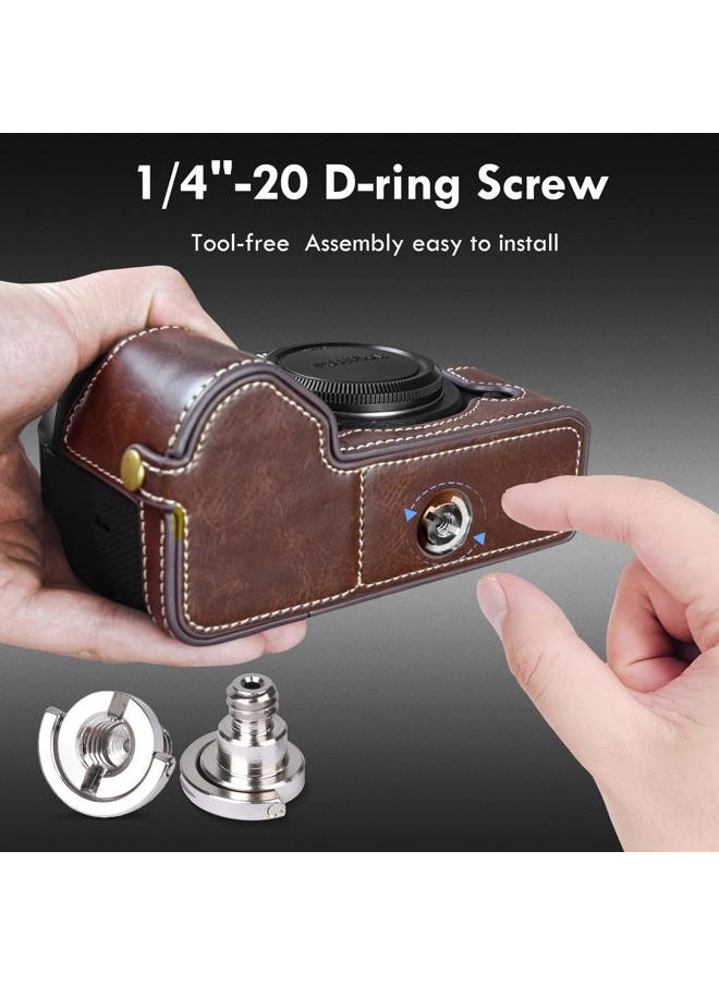 X-H2S/ X-H2 Case - Quality PU Leather Half Case for Fujifilm XH2S/ XH2 Digital Camera - Body Protective Grip Case for Fuji XH2s XH2 - Coffee