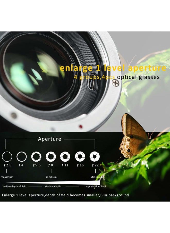 EF-EOS M2 Auto Focus Lens Adapter 0.71x Reducer Speed Booster for Canon EF Mount Lens to Canon EF-M Mount Mirrorless Camera EOS M M2 M3 M5 M6 M10 M50 M100