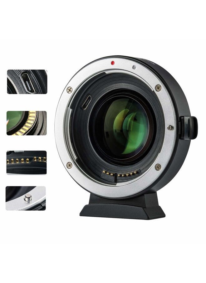 EF-EOS M2 Auto Focus Lens Adapter 0.71x Reducer Speed Booster for Canon EF Mount Lens to Canon EF-M Mount Mirrorless Camera EOS M M2 M3 M5 M6 M10 M50 M100