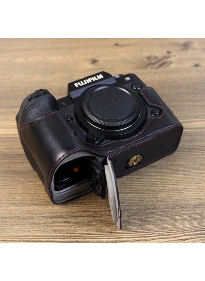 X-H2S/ X-H2 Case - Quality PU Leather Half Case for Fujifilm XH2S/ XH2 Mirrorless Digital Camera - Black