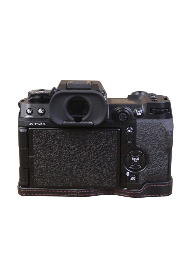 X-H2S/ X-H2 Case - Quality PU Leather Half Case for Fujifilm XH2S/ XH2 Mirrorless Digital Camera - Black
