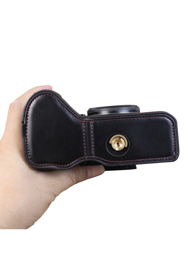 X-H2S/ X-H2 Case - Quality PU Leather Half Case for Fujifilm XH2S/ XH2 Mirrorless Digital Camera - Black