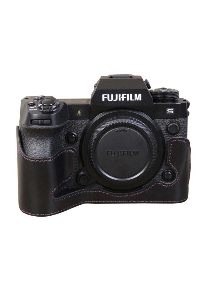 X-H2S/ X-H2 Case - Quality PU Leather Half Case for Fujifilm XH2S/ XH2 Mirrorless Digital Camera - Black
