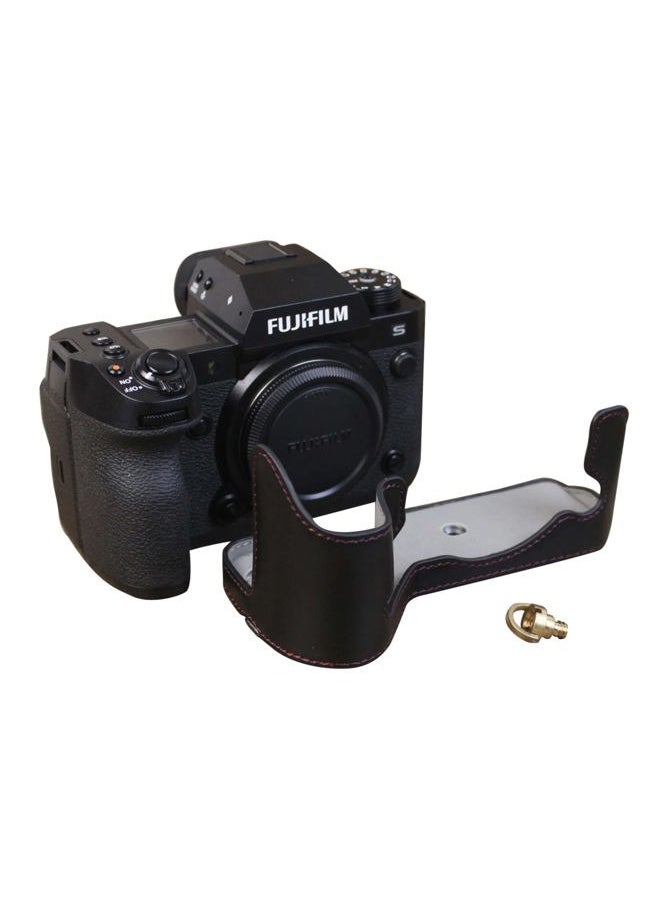 X-H2S/ X-H2 Case - Quality PU Leather Half Case for Fujifilm XH2S/ XH2 Mirrorless Digital Camera - Black