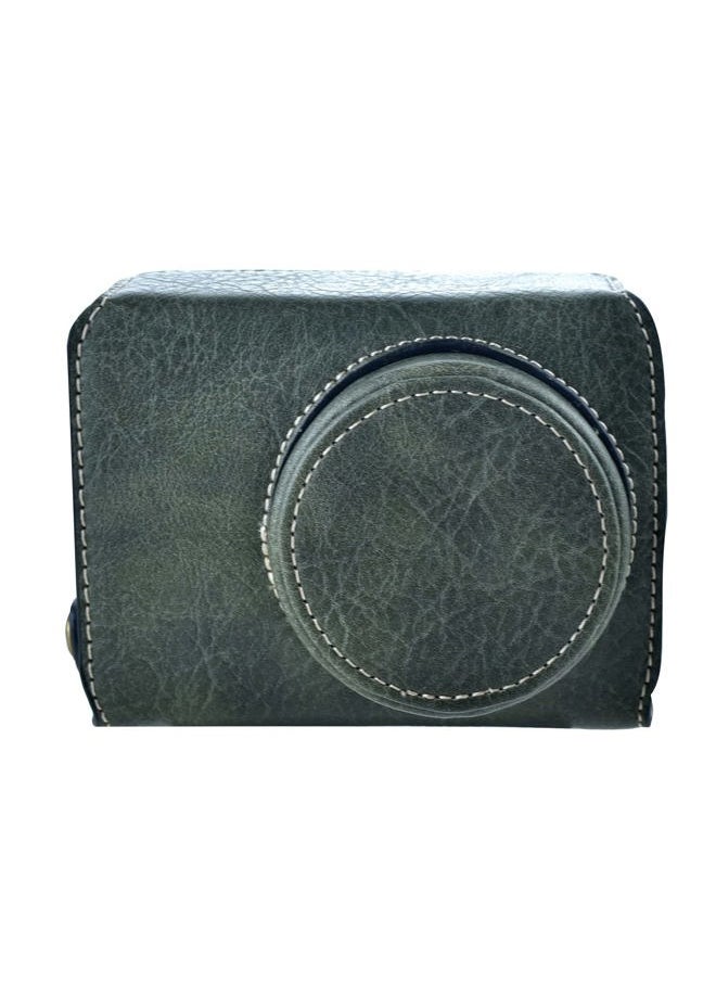 Ricoh GR III Case - Vintage PU Leather Camera Case for Ricoh GR III GRIII GR3 DSLR Camera - Protective Case with Strap - Green