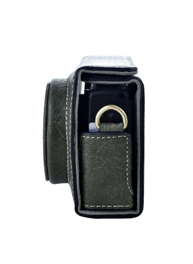Ricoh GR III Case - Vintage PU Leather Camera Case for Ricoh GR III GRIII GR3 DSLR Camera - Protective Case with Strap - Green