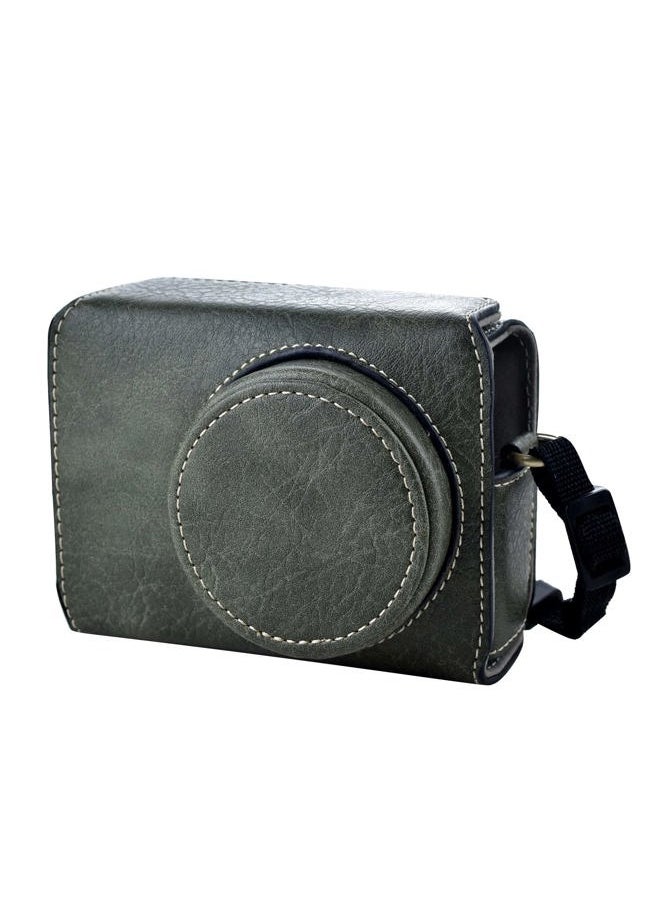 Ricoh GR III Case - Vintage PU Leather Camera Case for Ricoh GR III GRIII GR3 DSLR Camera - Protective Case with Strap - Green