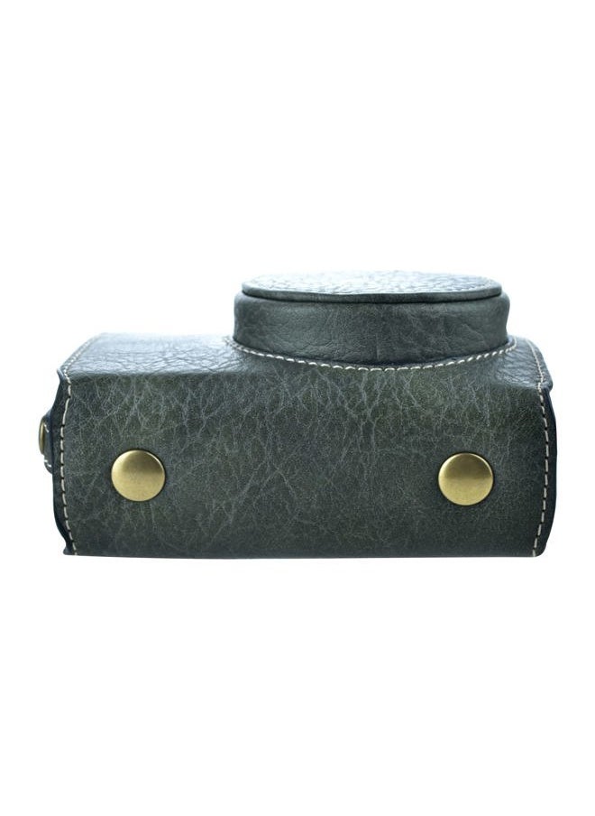 Ricoh GR III Case - Vintage PU Leather Camera Case for Ricoh GR III GRIII GR3 DSLR Camera - Protective Case with Strap - Green