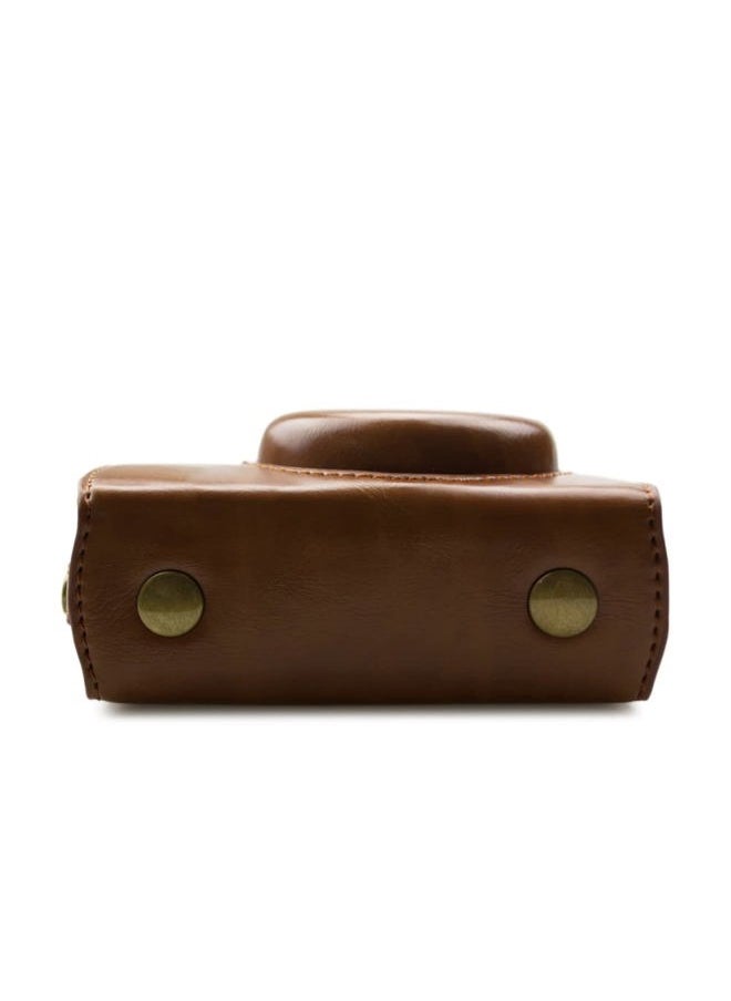 G7X II G7X III Case - Vintage Leather Camera Case for Canon PowerShot G7 X Mark II/G7 X Mark III - Protective Case with Strap, Brown